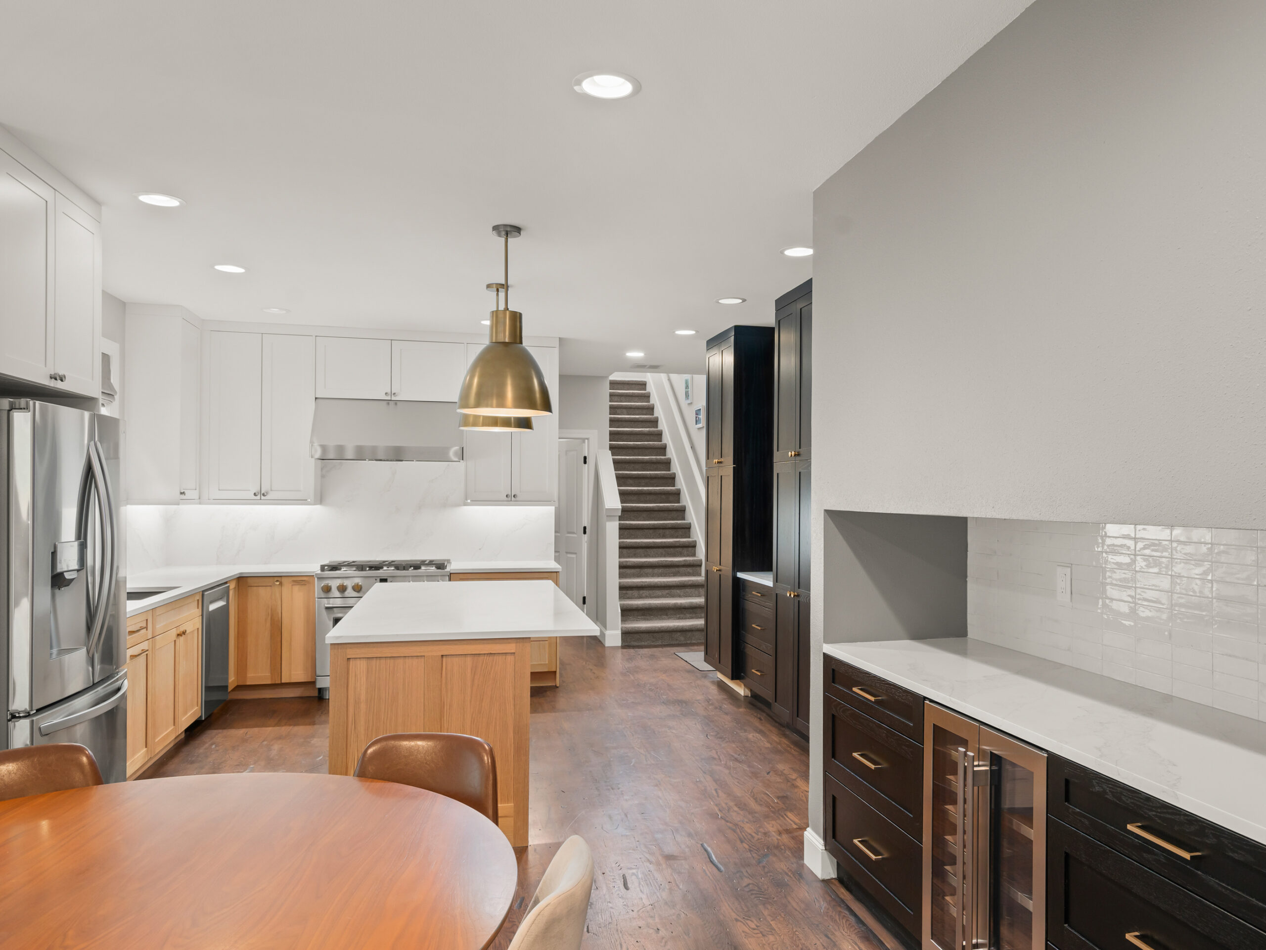 Two-Tone Kitchen with Brass Accents