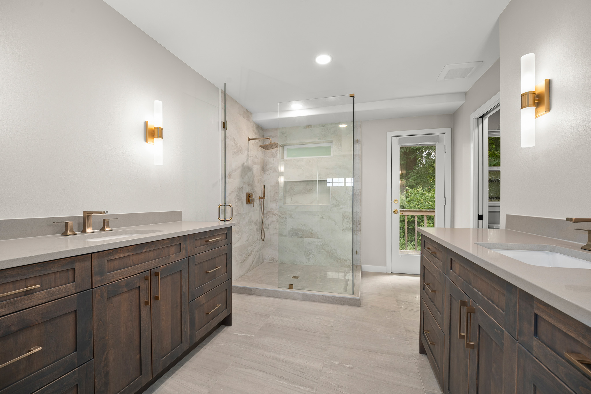 Dark Wood Kitchen & Living Space